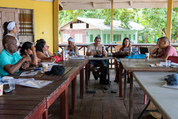 Members of the Yutzu Group during an internal session in Galibi territory