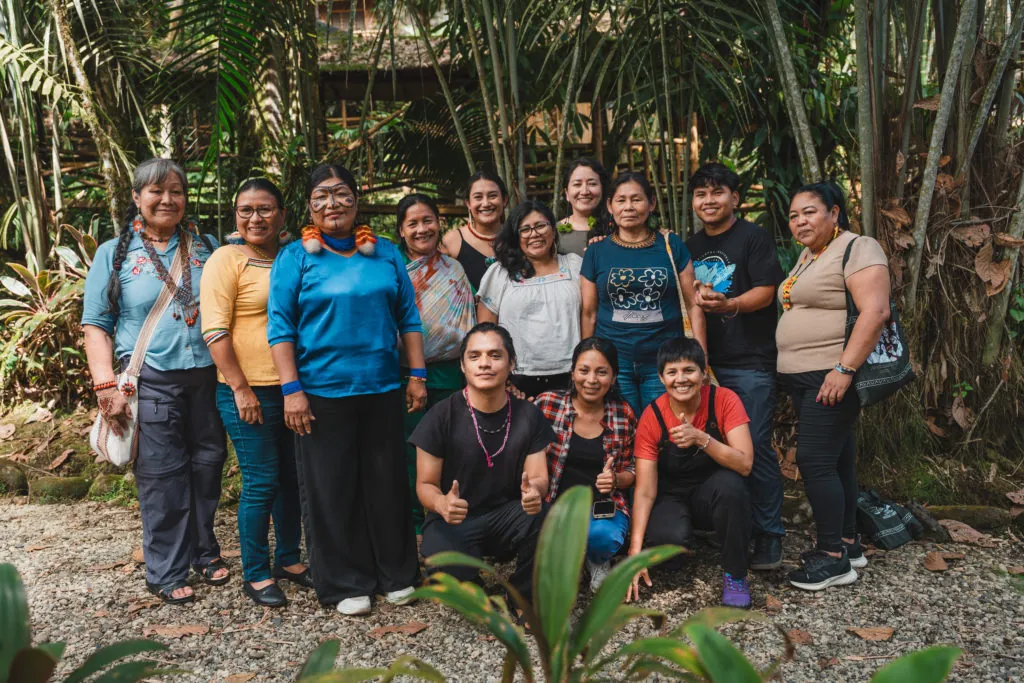 Participants of the Learning Pathway on Women and Territorial Governance during the exchange in Puyo, Ecuador.