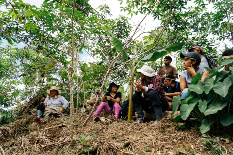 Dialogue during the visit to the ancestral chakra of the Lisan Wasi Community Tourism Centre.